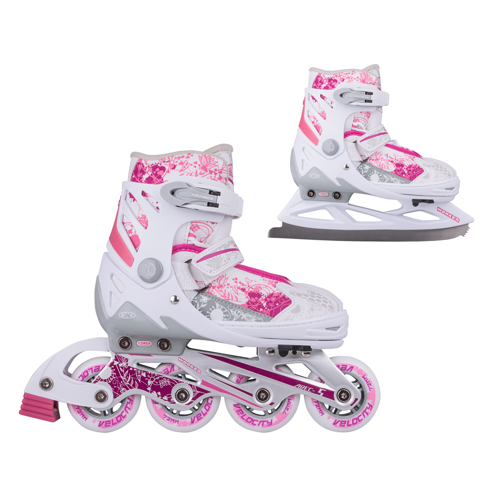 Купить ролики коньки. Роликовые коньки ua-068b1. Ролики Bravoblade Rollerblade детские 35. Коньки ролики 2 в 1. Роликовые коньки детские 2 в 1.