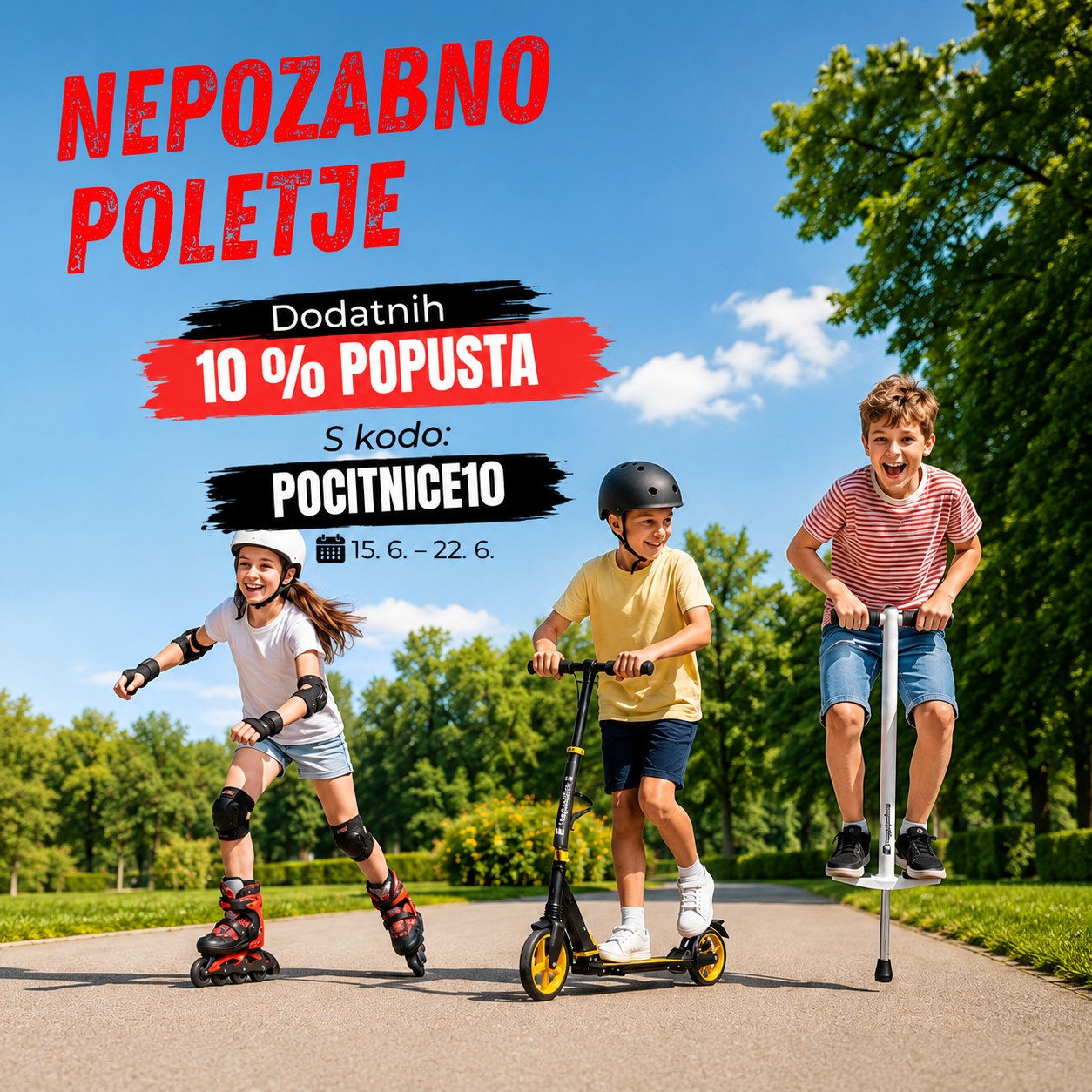 Popust na izdelke za otroke s kodo pocitnice10