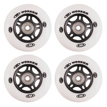 Koleščka za rolerje WORKER 84mm in ležaji ABEC-9 krom - Set 4 kosi