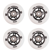 Koleščka za rolerje WORKER 70mm in ležaji ABEC-5 krom - Set 4 kos