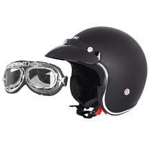 Moto čelada W-TEC YM-629 z očali Ageless - črna-mat