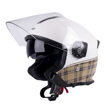 Moto čelada W-TEC V586 - bílá perleť