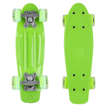 Mini penny board WORKER Pico 17" s svetlečimi kolesi - zelena deska, zelena kolesa