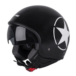 Moto čelada za skuter W-TEC FS-710S Revolt Black - Črna z zvezdo