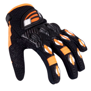 Motocross rokavice W-TEC Chreno - črna-oranžna