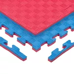 Puzzle tatami podloga inSPORTline Sazegul 100x100x2 cm - rdeče-modra, vzorec 5 črt
