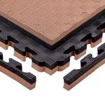Puzzle tatami podloga inSPORTline Malmeida 100x100x4 cm - mocha mousse-črna, vzorec 5 črt