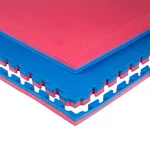 Puzzle tatami podloga inSPORTline Malmeida 100x100x4 cm - rdeče-modra, stebelni vzorec