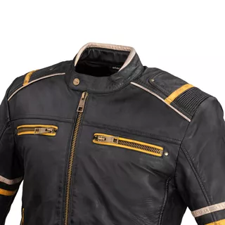 Moška usnjena moto jakna W-TEC Traction - črna