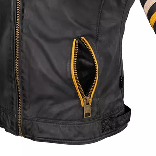 Ženska usnjena moto jakna W-TEC Traction Lady - črna
