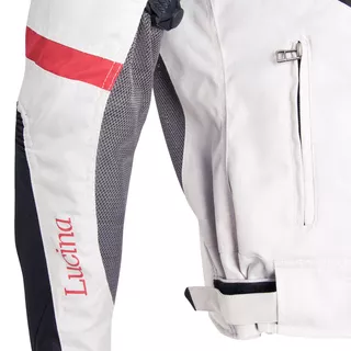 Ženska moto jakna W-TEC Lucina - šedá-krémově bílá