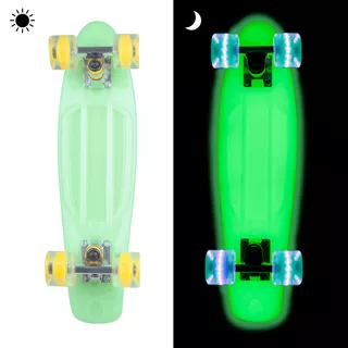 Svetleči pennyboard WORKER Lumy 22" - roza - zelena
