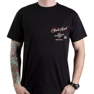 T-shirt BLACK HEART Red Chopper - črna