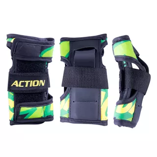 Otroški set čelada & ščitniki Action Darly Boy - zelena-črna
