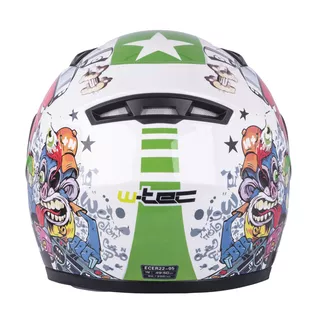 Otroška integralna čelada W-TEC FS-815G Tagger Green - bela-zelena z grafiko