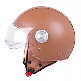 Moto čelada za skuter W-TEC FS-701B Leather Brown - rjava