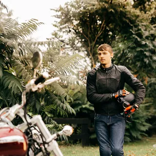 Moška moto jakna W-TEC Taggy - črna-mat