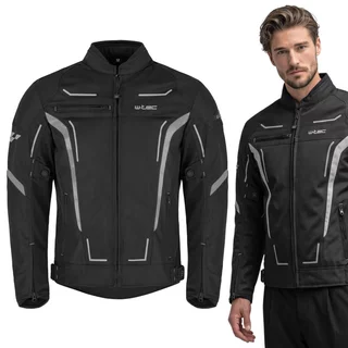 Poletna moška moto jakna W-TEC Mirelio - črna-siva