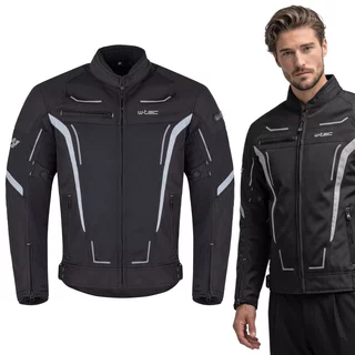 Poletna moška moto jakna W-TEC Mirelio - črna-siva