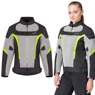 Poletna ženska moto jakna W-TEC Mirelia - črno-sivo-fluo