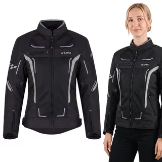 Poletna ženska moto jakna W-TEC Mirelia - črna-siva
