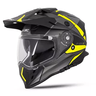 Moto čelada W-TEC Valso Graphic - črno-sivo-fluo