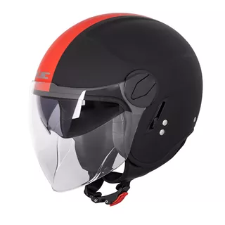 Čelada za skuter W-TEC Vernante - Black Matt-Corsa Red
