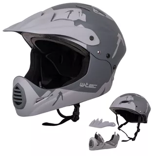 Downhill čelada W-TEC Campanero - siva mat