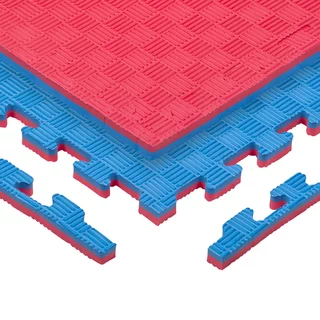 Puzzle tatami podloga inSPORTline Sazegul 100x100x2 cm - rdeče-modra, vzorec 5 črt - rdeče-modra, vzorec 5 črt