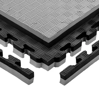 Puzzle tatami podloga inSPORTline Malmeida 100x100x4 cm - sivo-črna, vzorec 5 črt