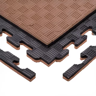Puzzle tatami podloga inSPORTline Sazegul 100x100x2 cm - rdeče-modra, vzorec 5 črt - mocha mousse-črna, vzorec 5 črt