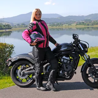 Moto čelada W-TEC YM-925 Magenta - roza-črna