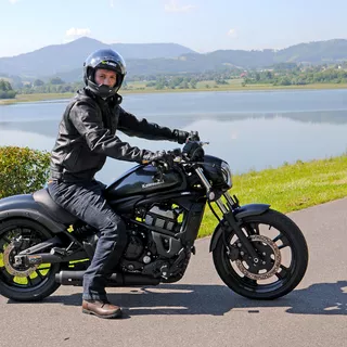 Moška usnjena moto jakna W-TEC NF-1121 - črna