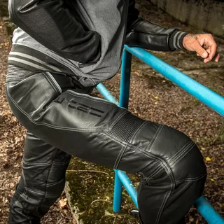 Usnjene moto hlače W-TEC Vilglen - črna