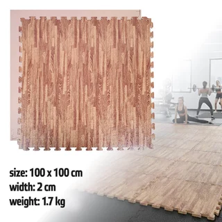 Puzzle tatami podloga inSPORTline Zemalpro 100x100x2 cm - motiv dřeva