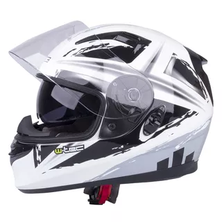 Moto čelada W-TEC V122 - črna-bela