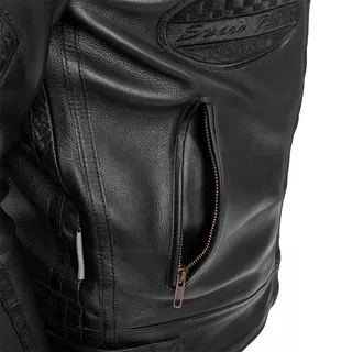 Moška usnjena moto jakna W-TEC Urban Noir - črna