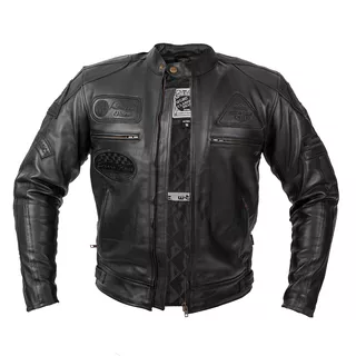 Moška usnjena moto jakna W-TEC Urban Noir - črna