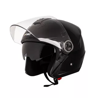 Moto čelada W-TEC YM-623 - Bela-Bron - Pure Black Gloss