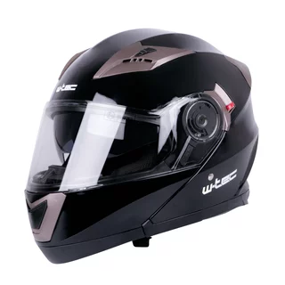 Preklopna moto čelada W-TEC Pezzon - belo-bronasta
