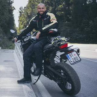 Moto jakna W-TEC Ventura - črna-fluo rumena