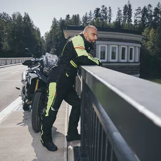 Moto jakna W-TEC Ventura - črna-fluo rumena