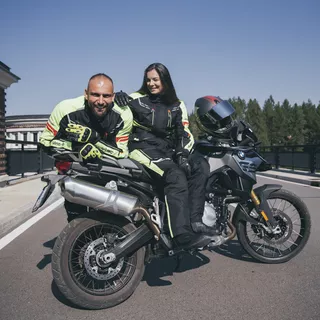 Ženske moto hlače W-TEC Spirital Lady - črna-fluo rumena