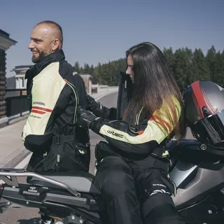 Moto jakna W-TEC Ventura - črna-fluo rumena