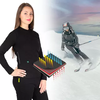 Ženska ogrevana majica W-TEC Insulong Lady - črna