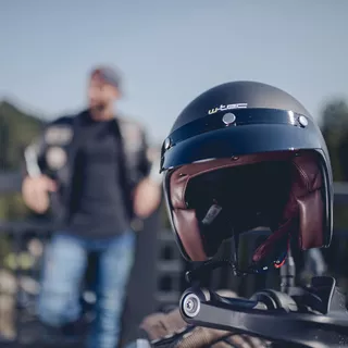 Moto čelada W-TEC YM-629 z očali Ageless - črna-mat