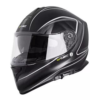 Moto čelada W-TEC V127 - črna-grafike - črna-grafike
