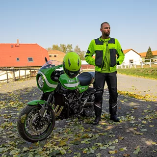Moška moto jakna W-TEC Fonteller - Rumena-Siva