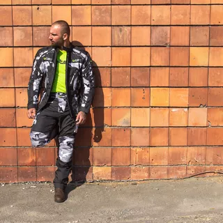 Moška moto bunda W-TEC Troopa - Črna camo