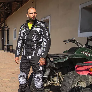 Moška moto bunda W-TEC Troopa - Črna camo